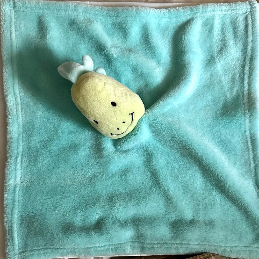 Chickpea Lovey Security Blanket Dinosaur Teal Blue‎ Yellow